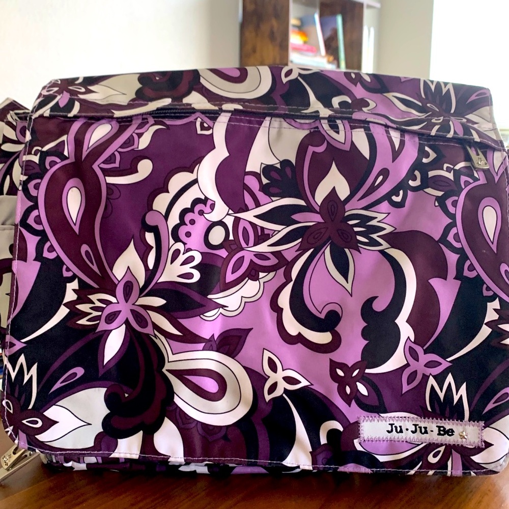 Jujube purple floral diaper bag